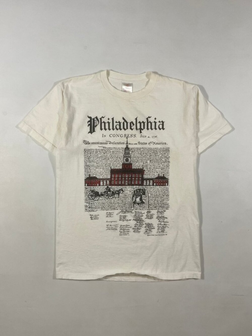 Vintage 1990 Philadelphia Declaration of Independence Single Stitch Tee M